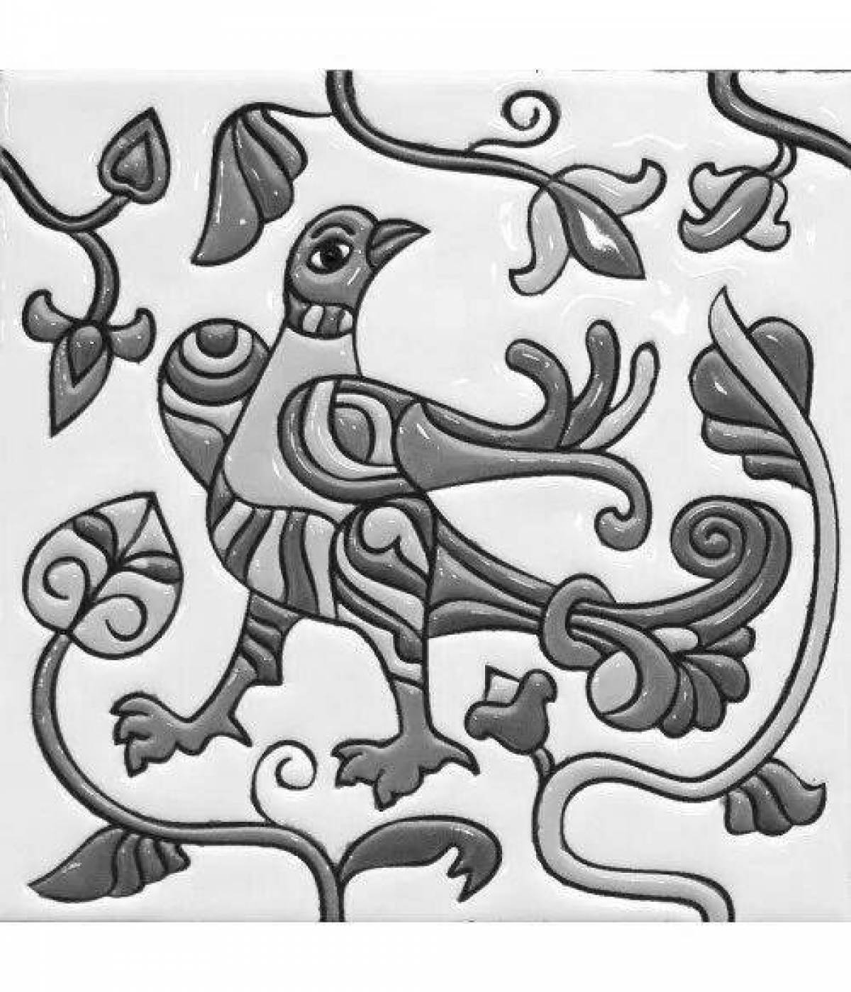 Adorable ceramic tile coloring page