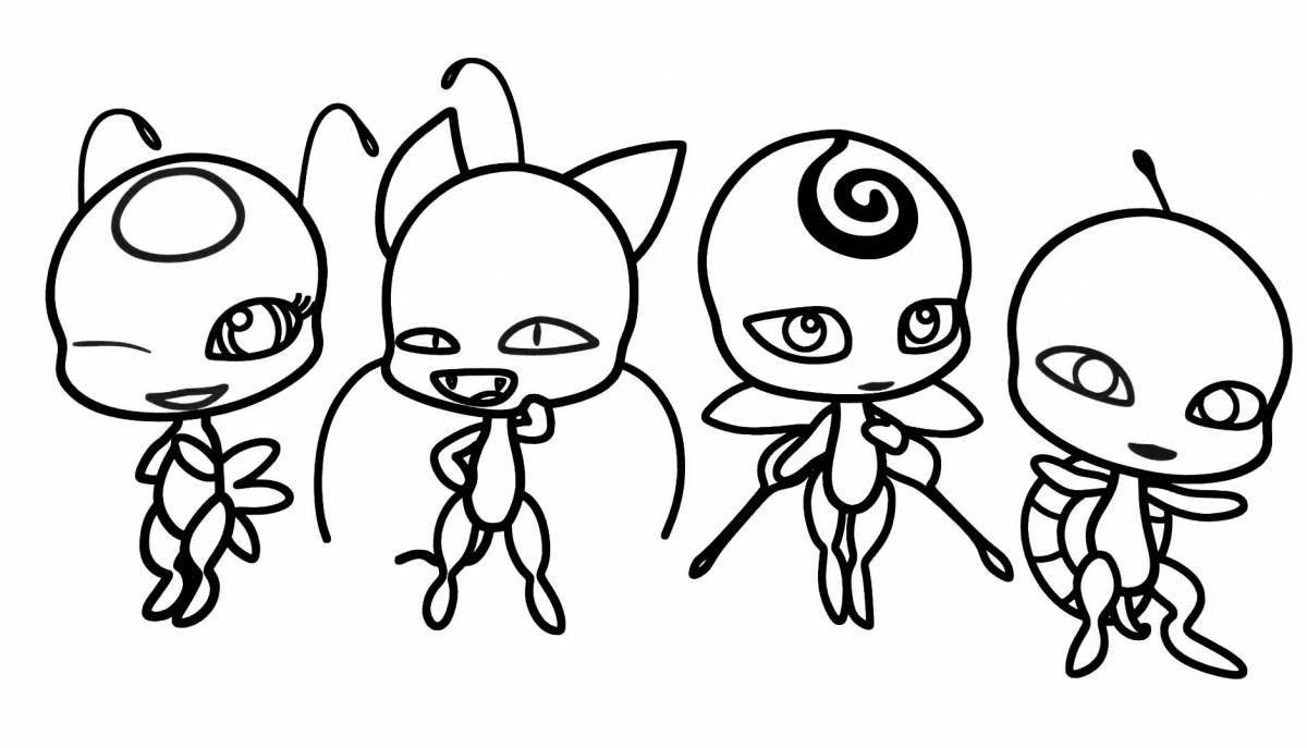Lady bug mascots coloring page