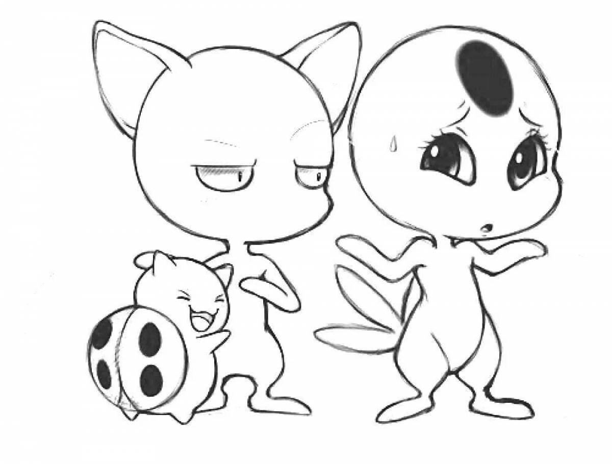 Joyful coloring mascots super cat