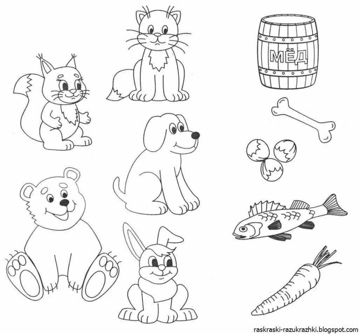 Creative educational coloring book for children 2-3 years old