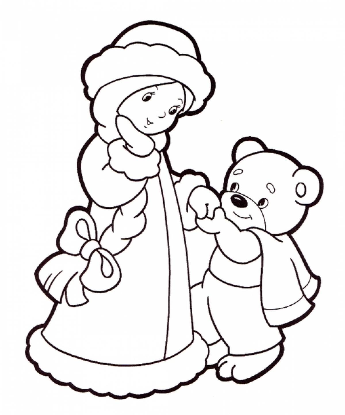 Snow Maiden and bear
