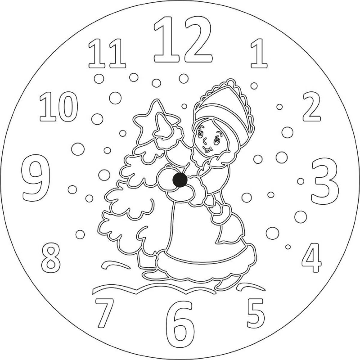 New Year's clock Snow Maiden