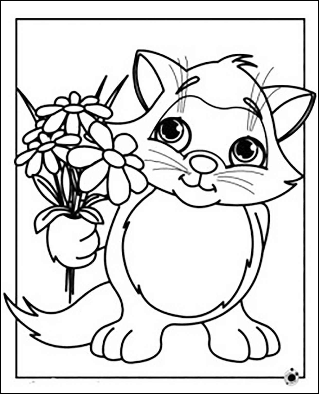 Cat with flowers