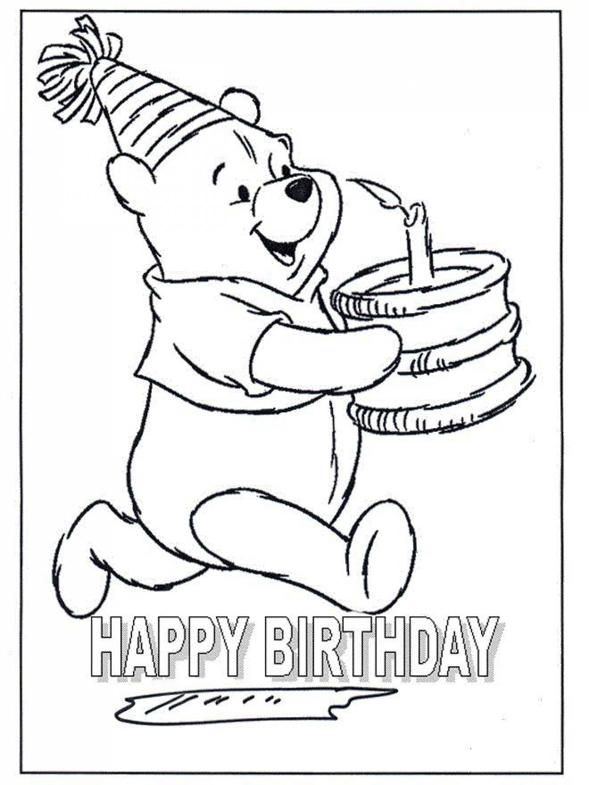 Winnie the pooh with cake