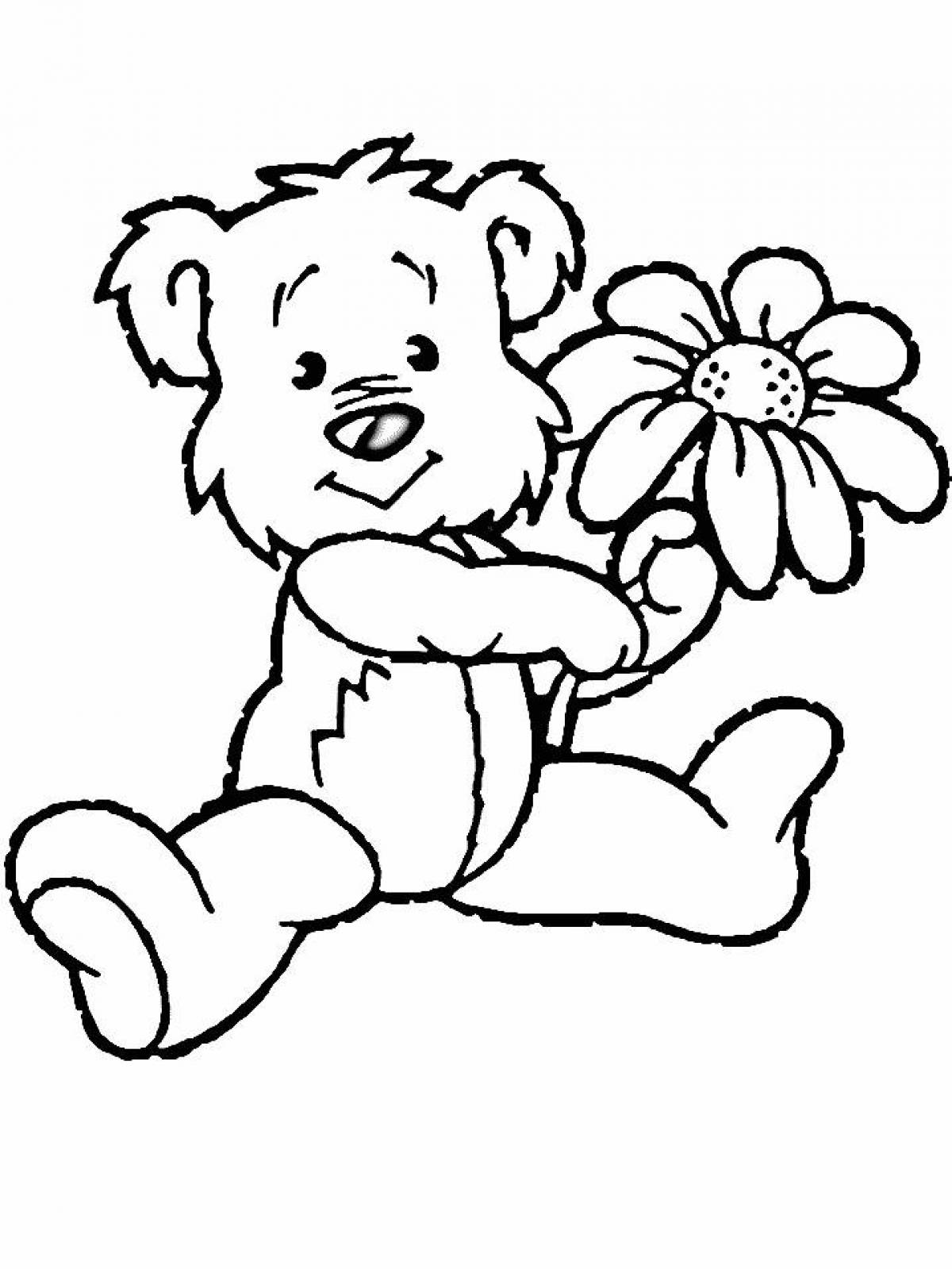 Teddy bear with a flower