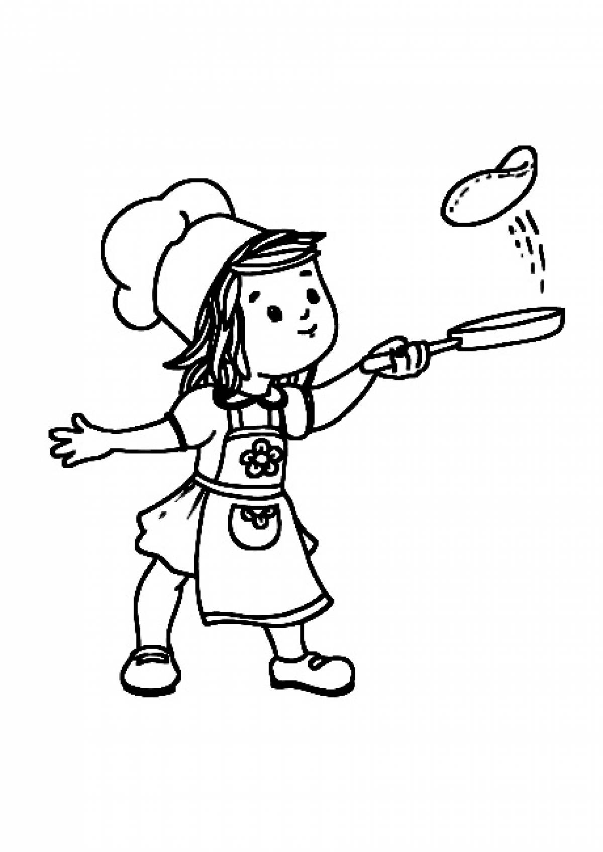 Girl with pancakes