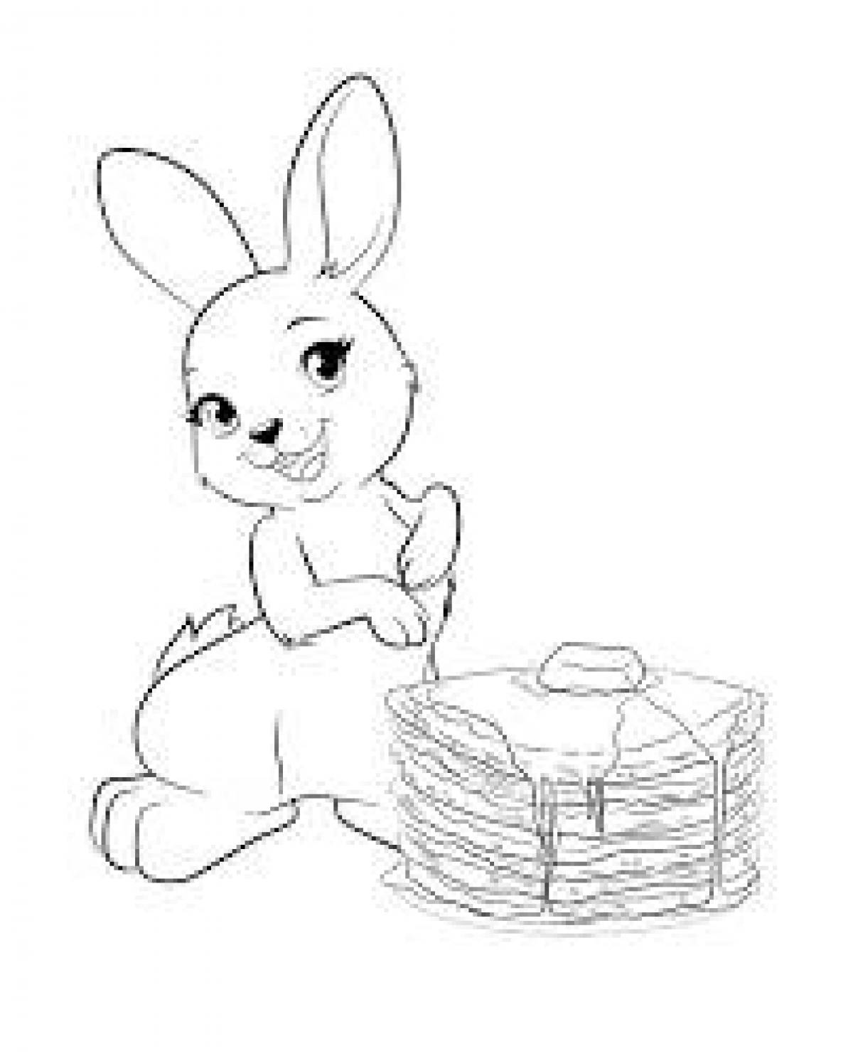 Hare with pancakes