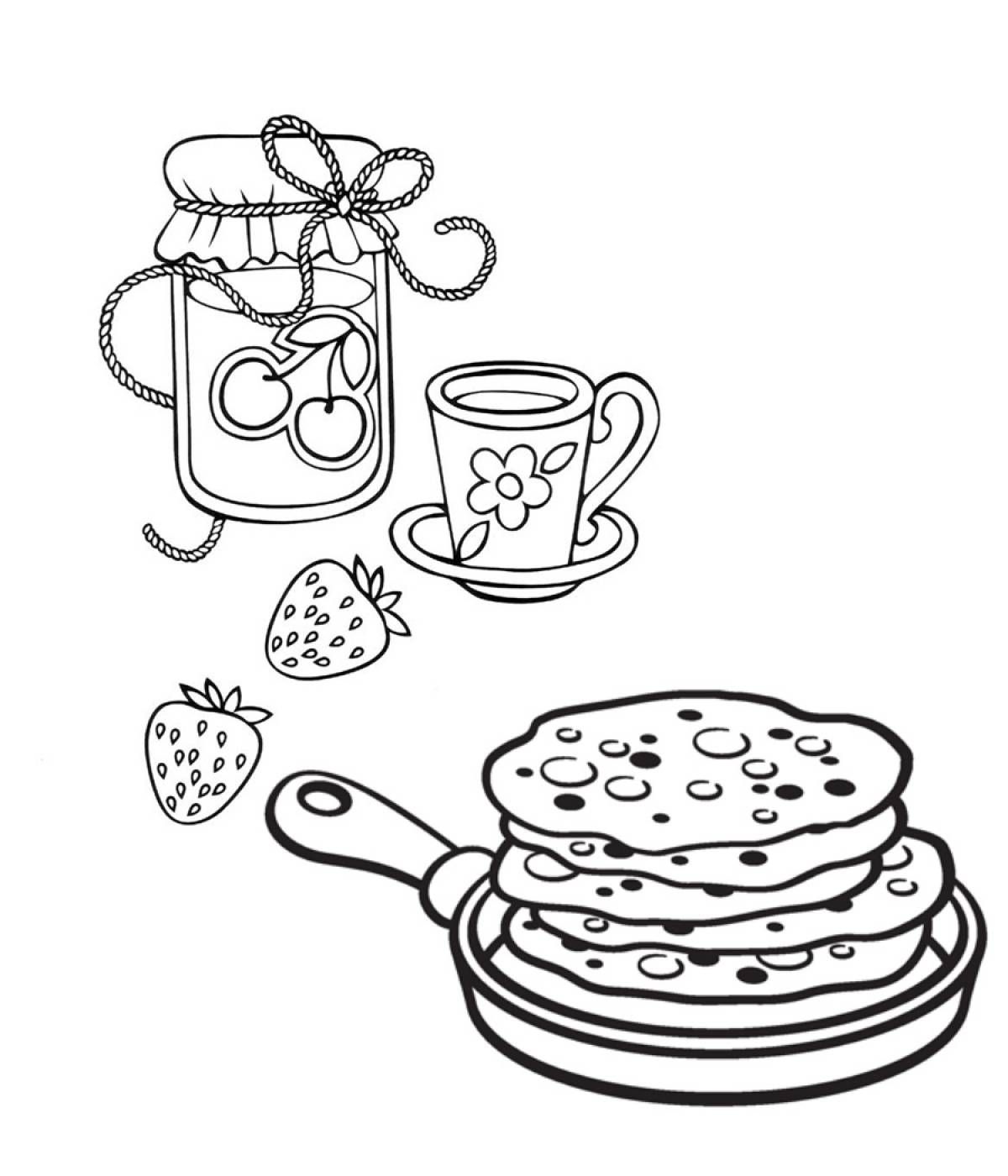 Pancakes with tea