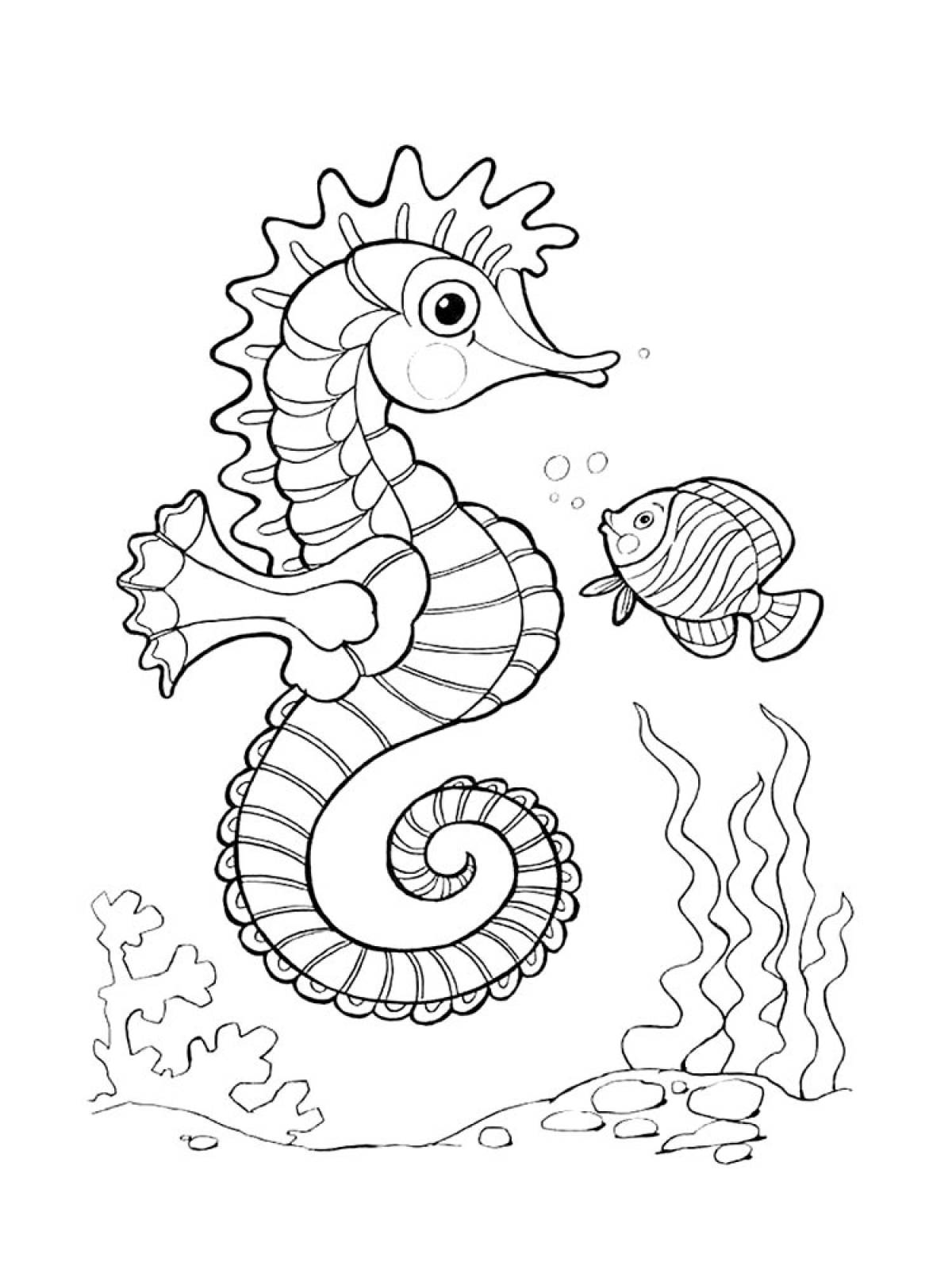 Photo Seahorse with fish