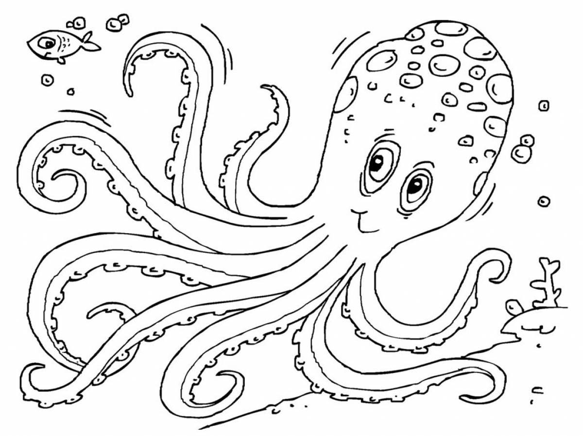Photo Octopus coloring page