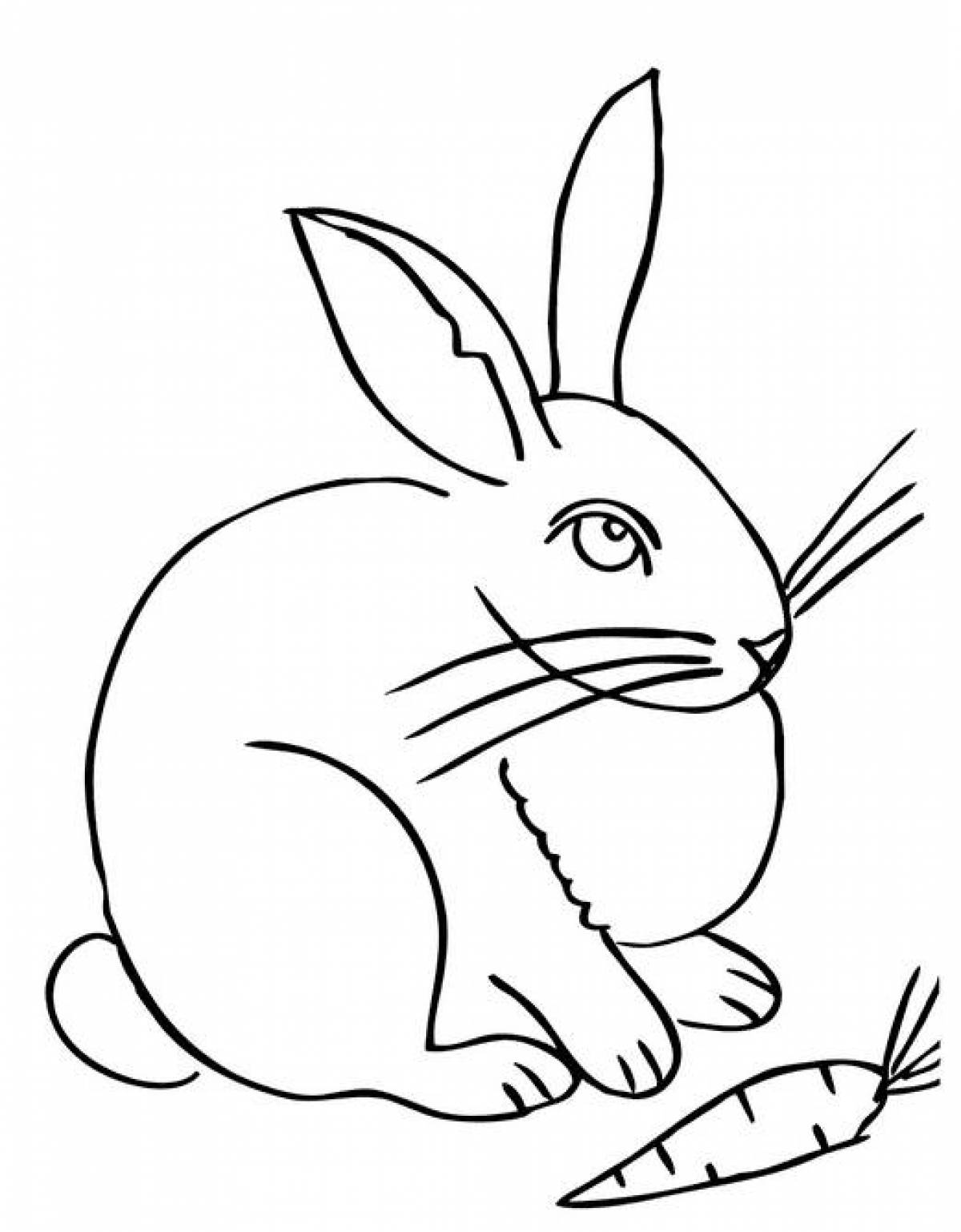 Фото Раскраска заяц с морковкой