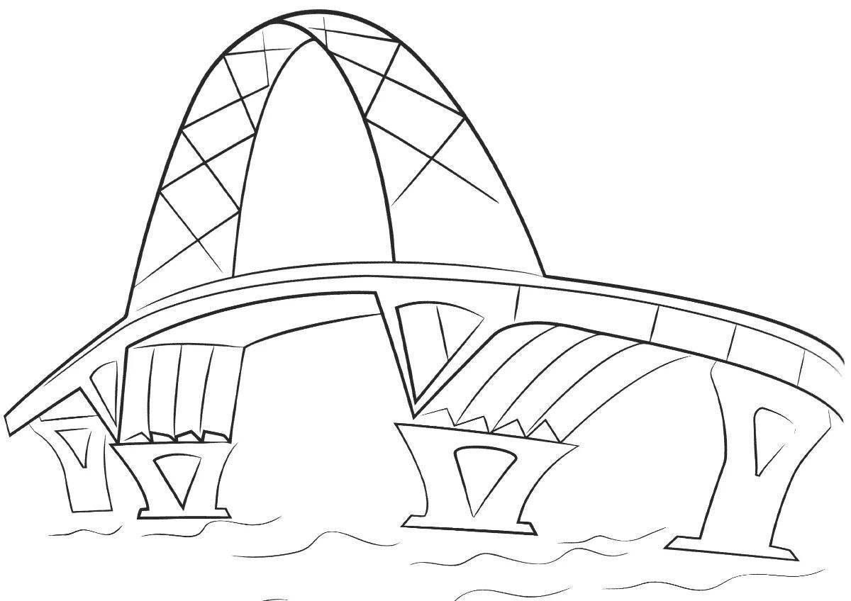 Крымский мост раскраска. Мост раскраска. Мост раскраска для детей. Достопримечательности раскраска для детей. Мост рисунок.