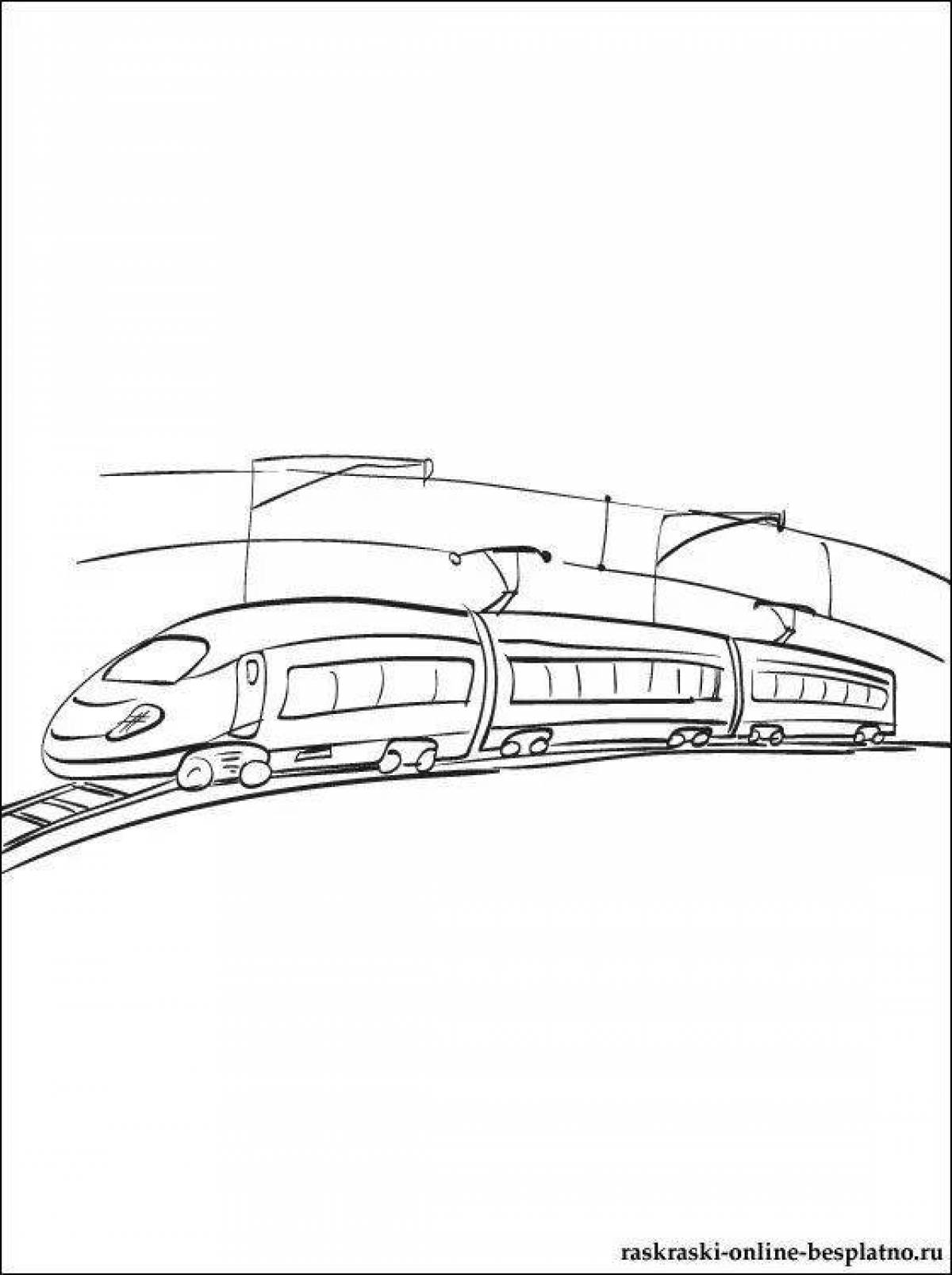 Сапсан поезд нарисованный вид сбоку
