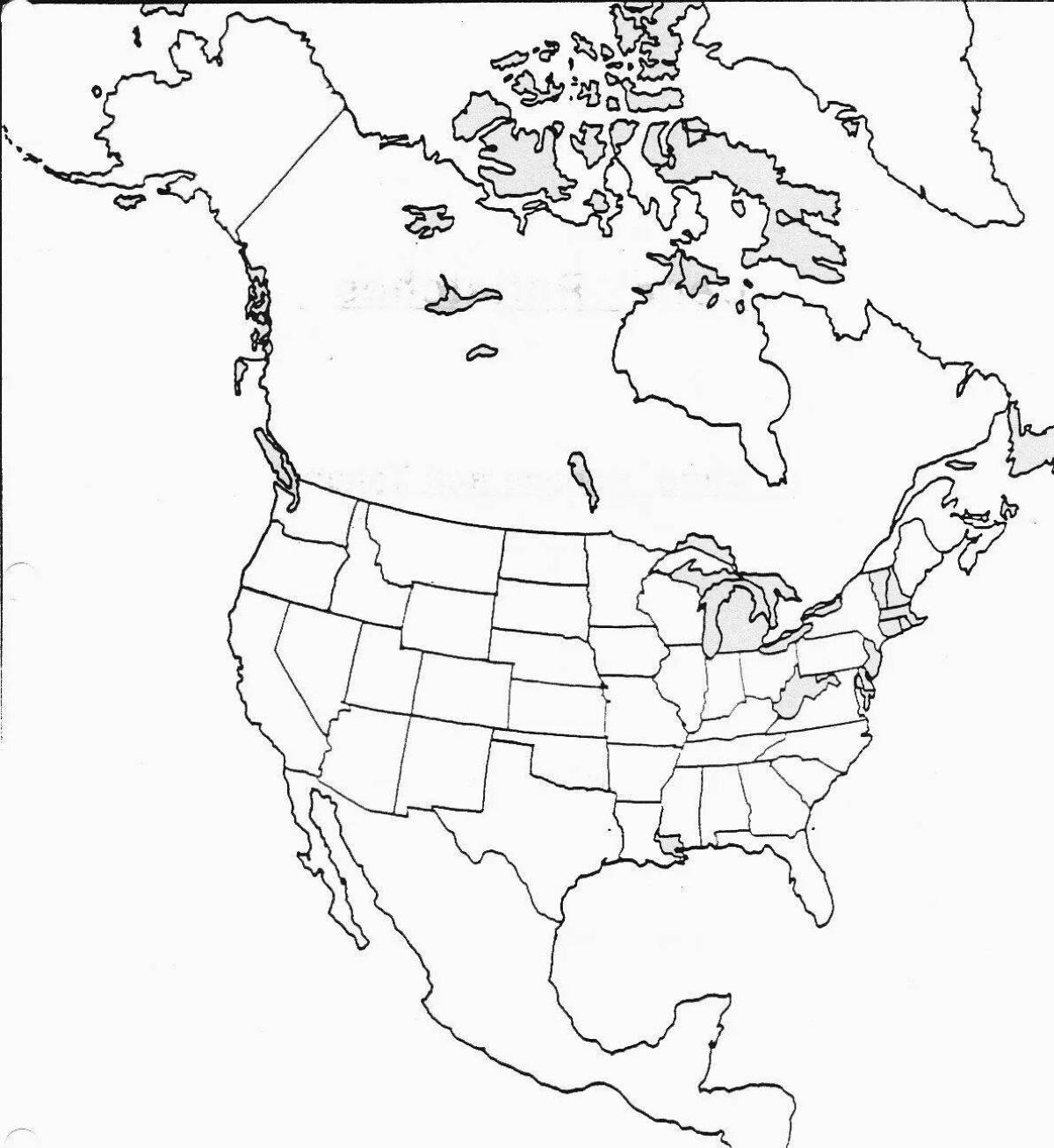 Карта северной америки чистая