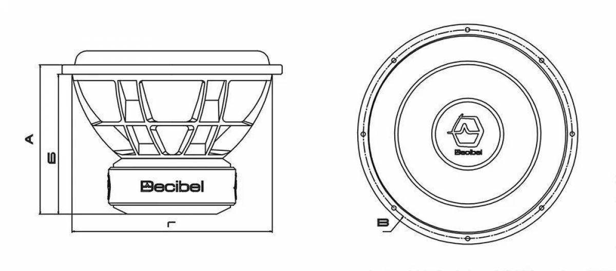 Subwoofer coloring page bold