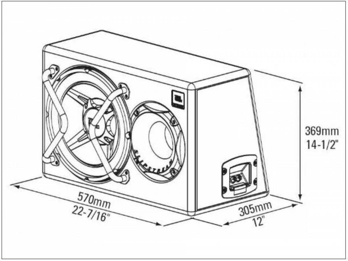 Radiant subwoofer coloring page