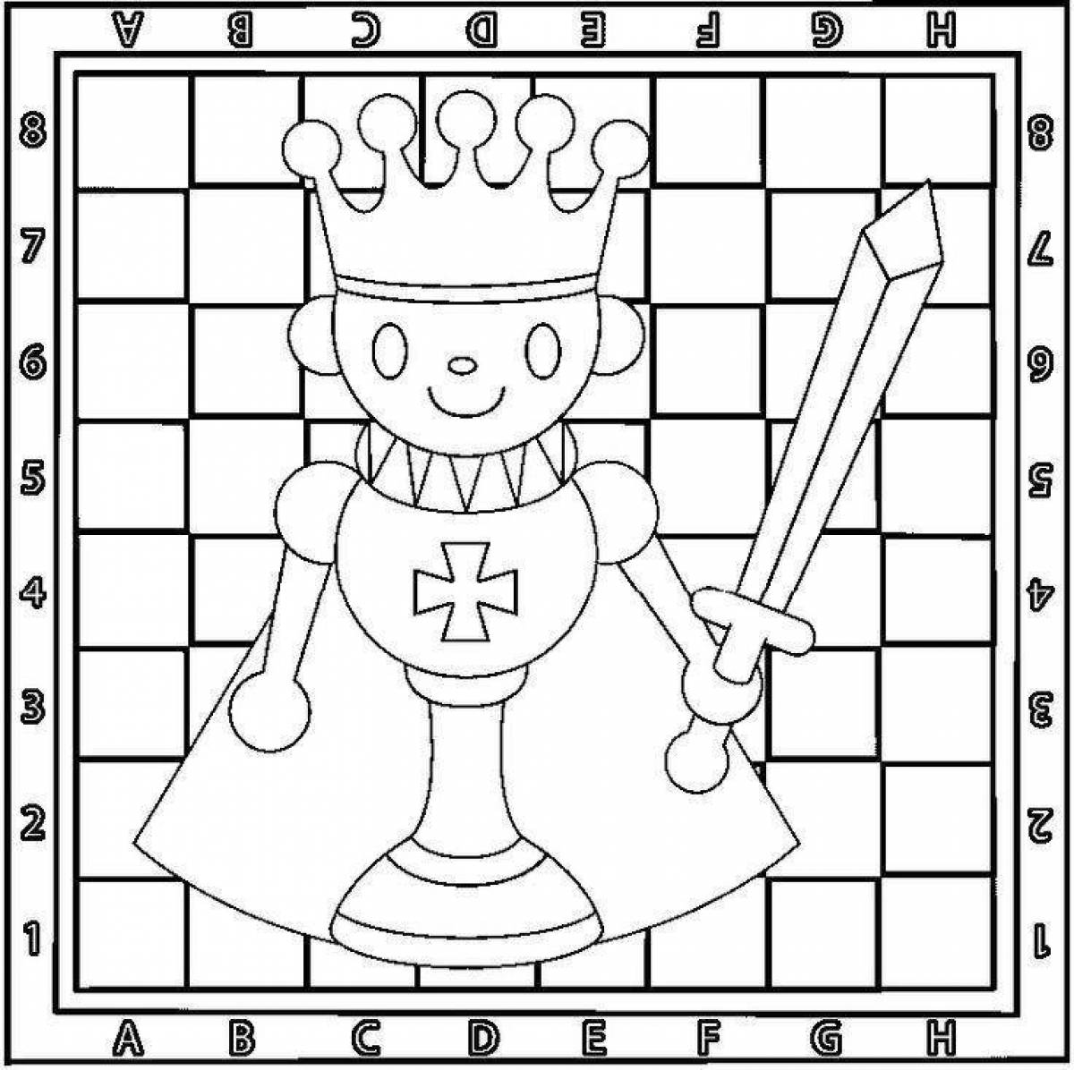 Exquisite chess coloring book
