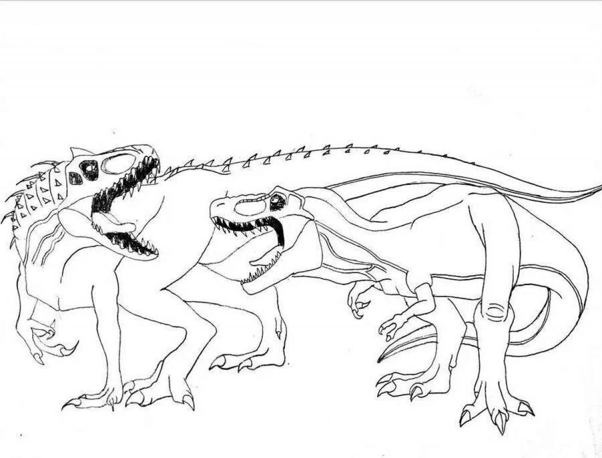 Brightly colored indominus coloring page