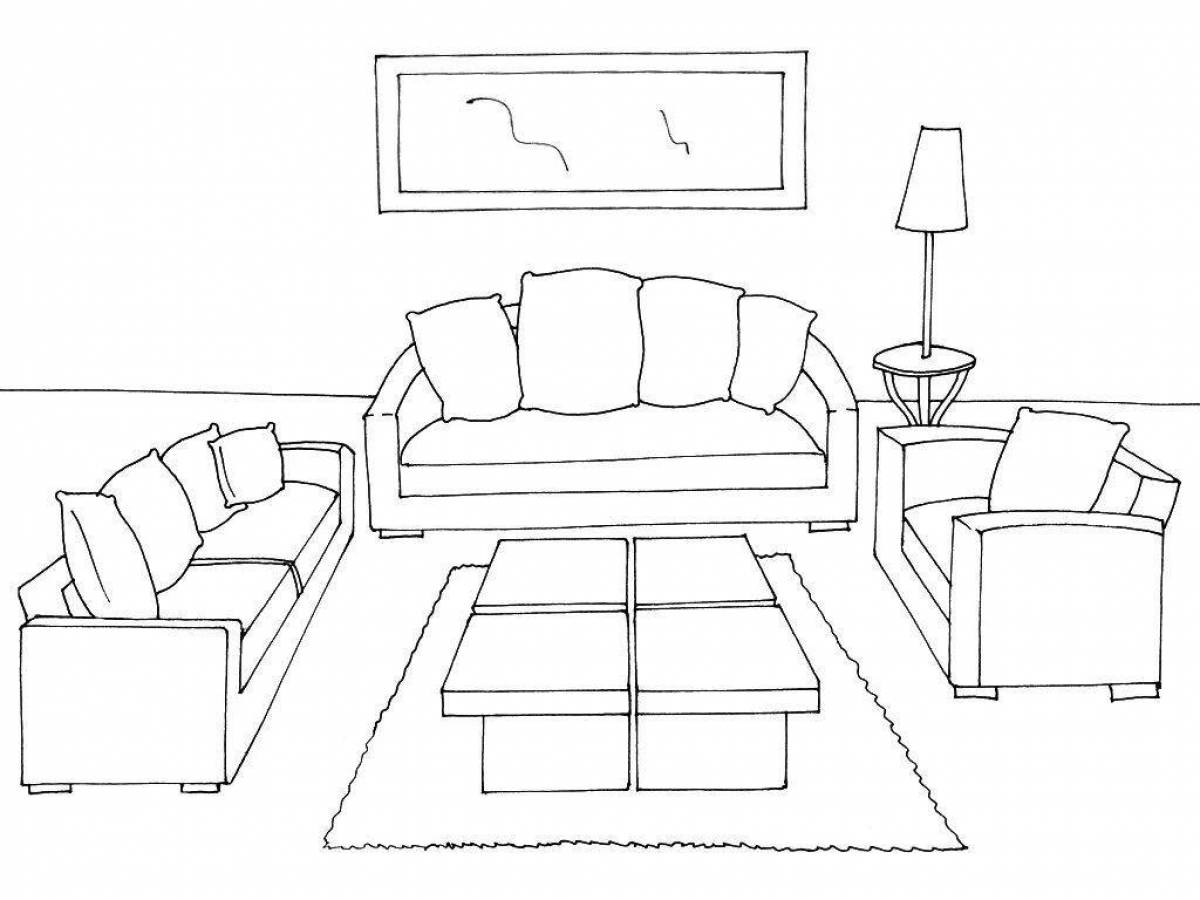 Coloring dream living room