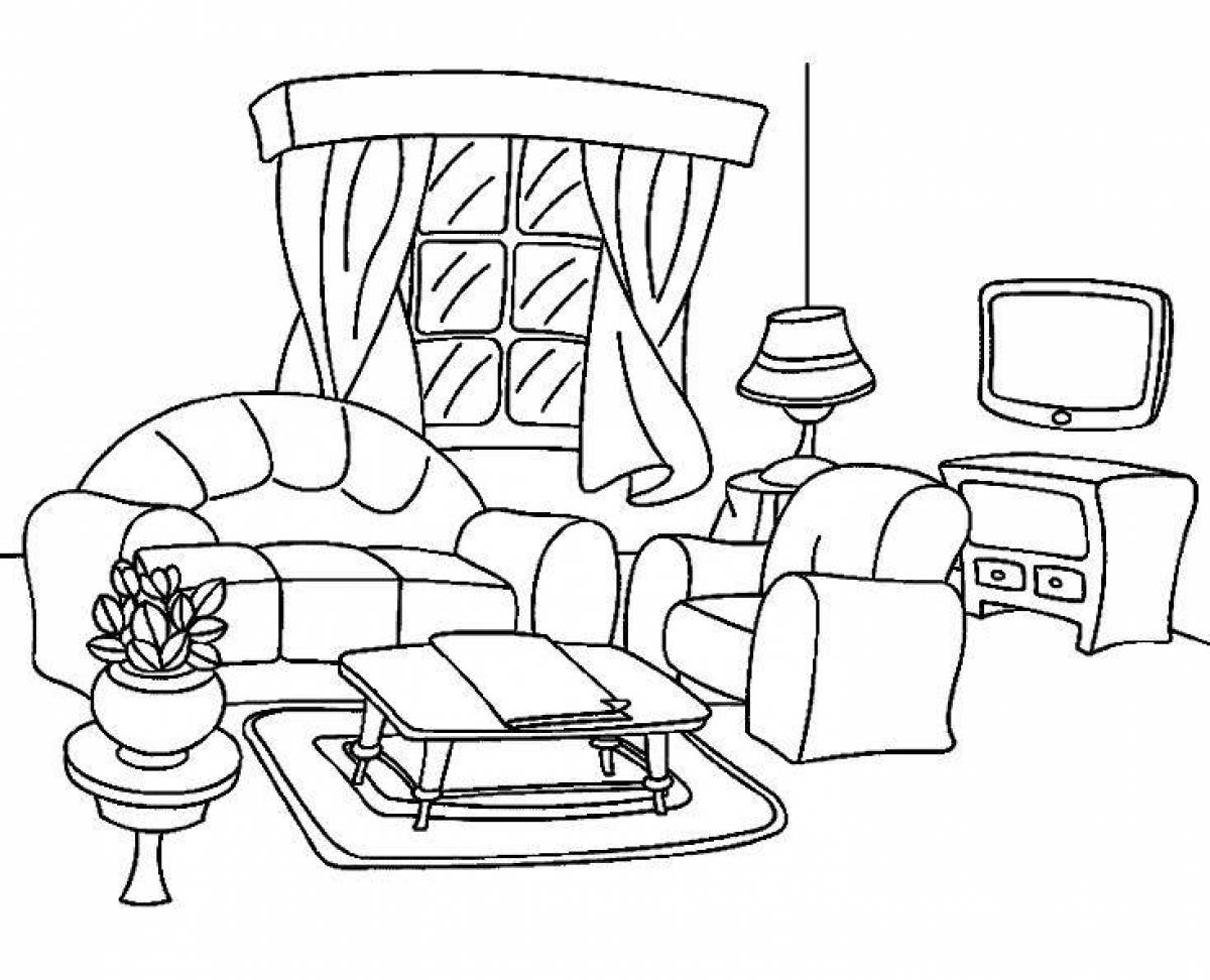 Inspirational coloring book for the living room