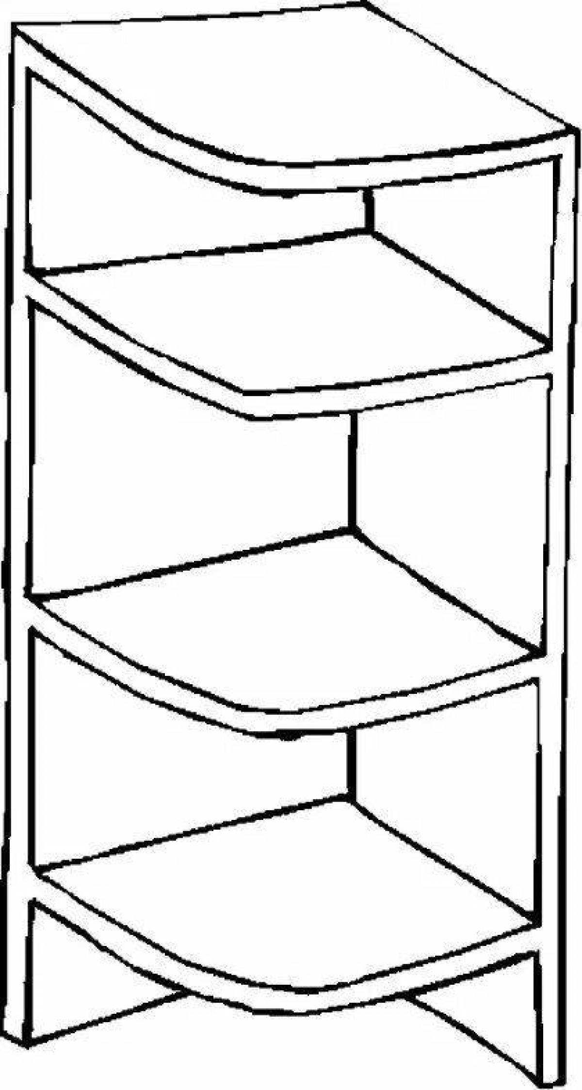 Playful shelf coloring page