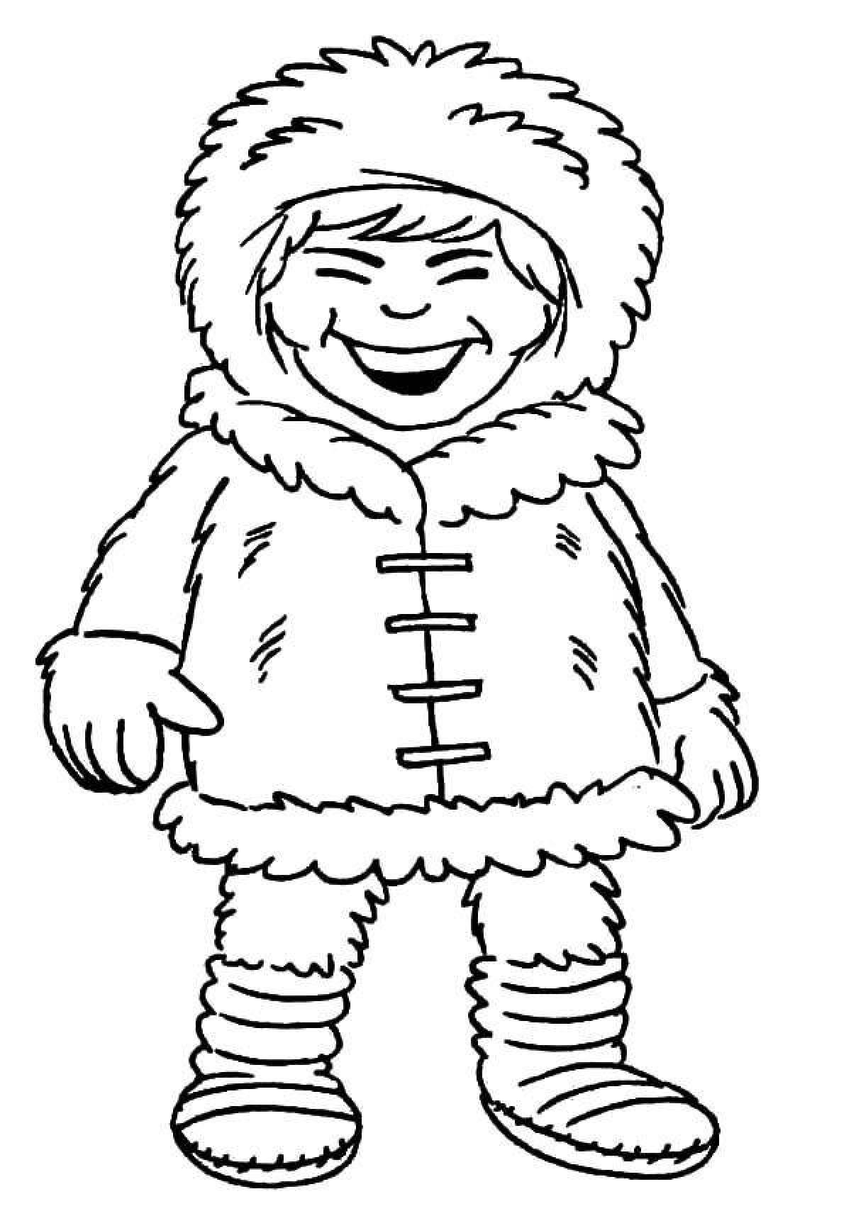 Humorous eskimo coloring book