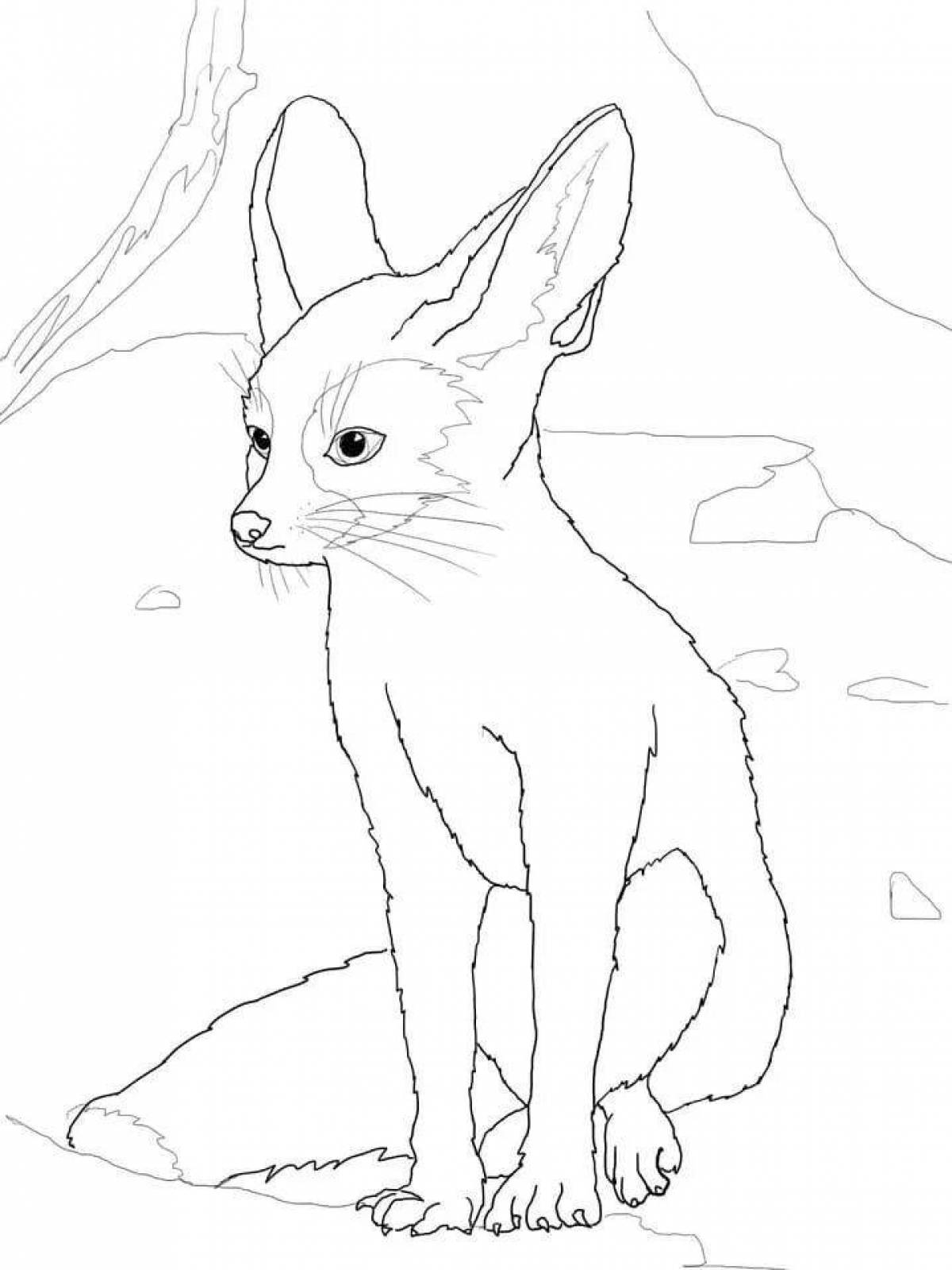 Bright fennec fox coloring