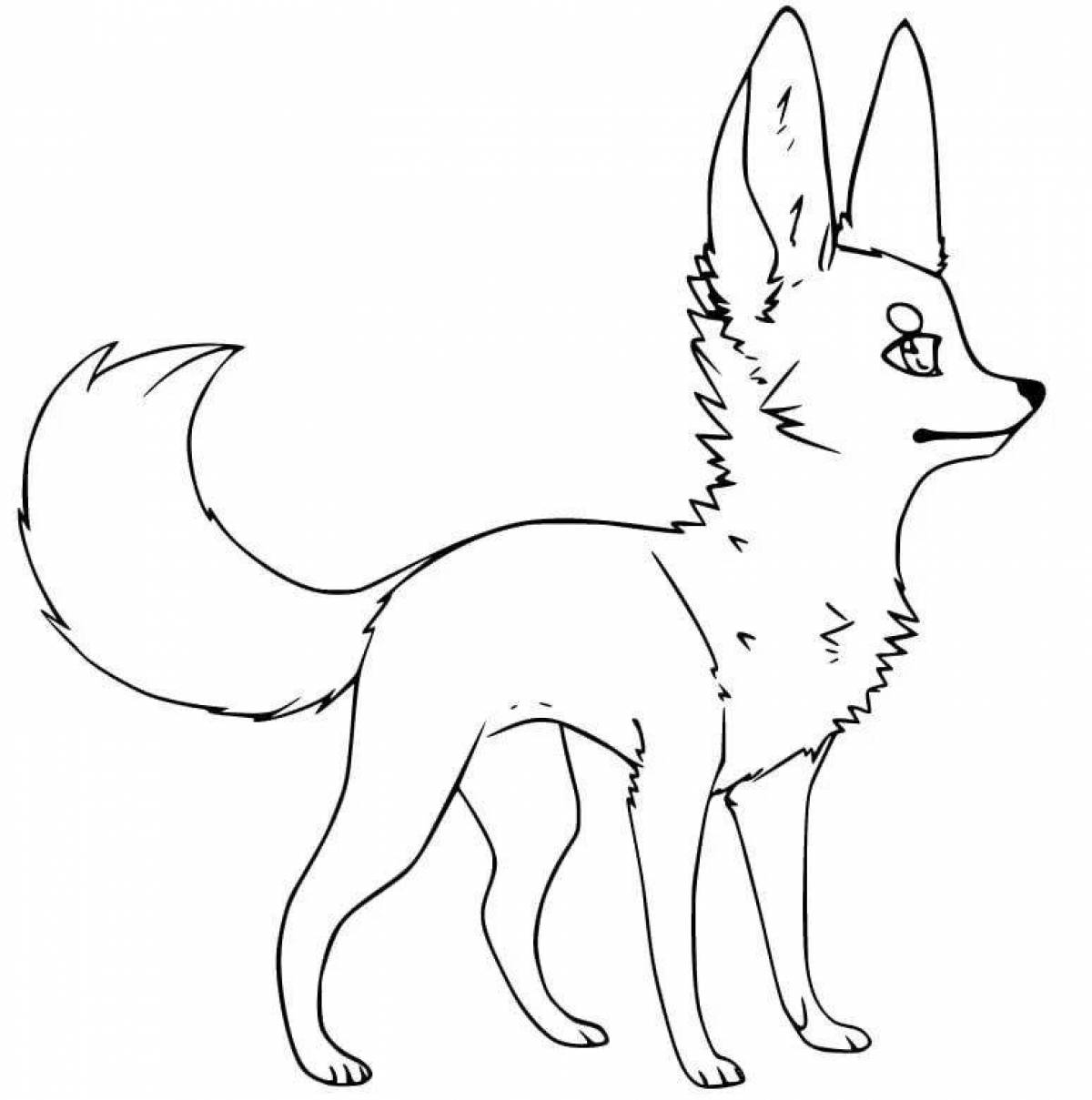 Раскраска игривый фенек