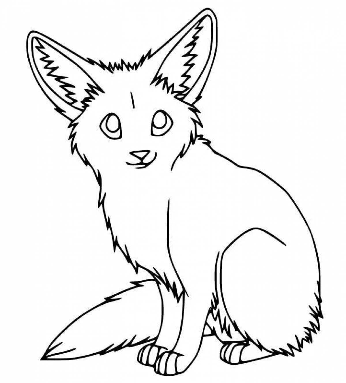 Charming fennec fox coloring book