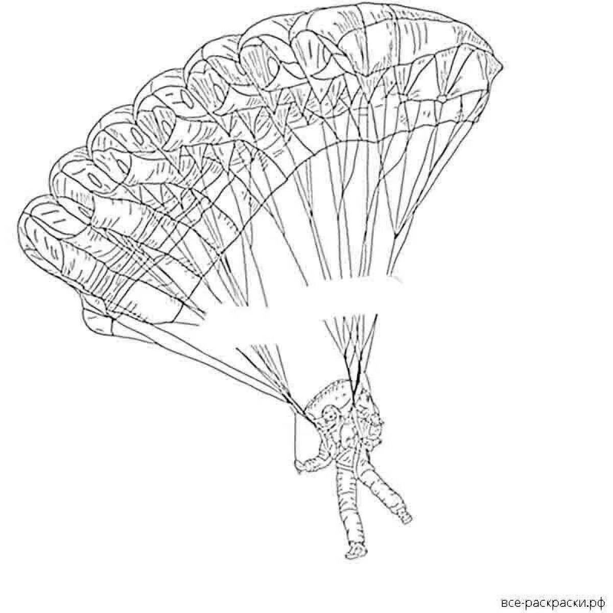 Adventurous paratrooper coloring page