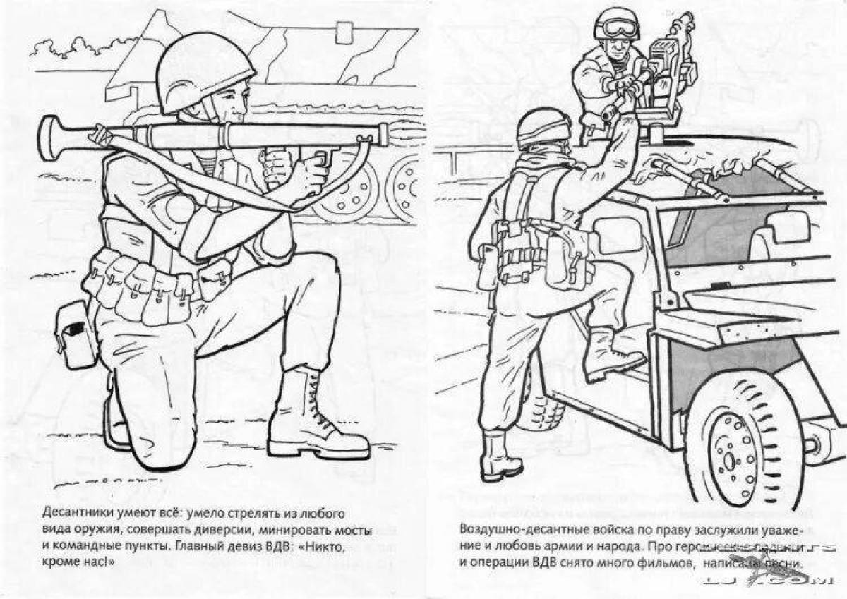 Great paratrooper coloring page