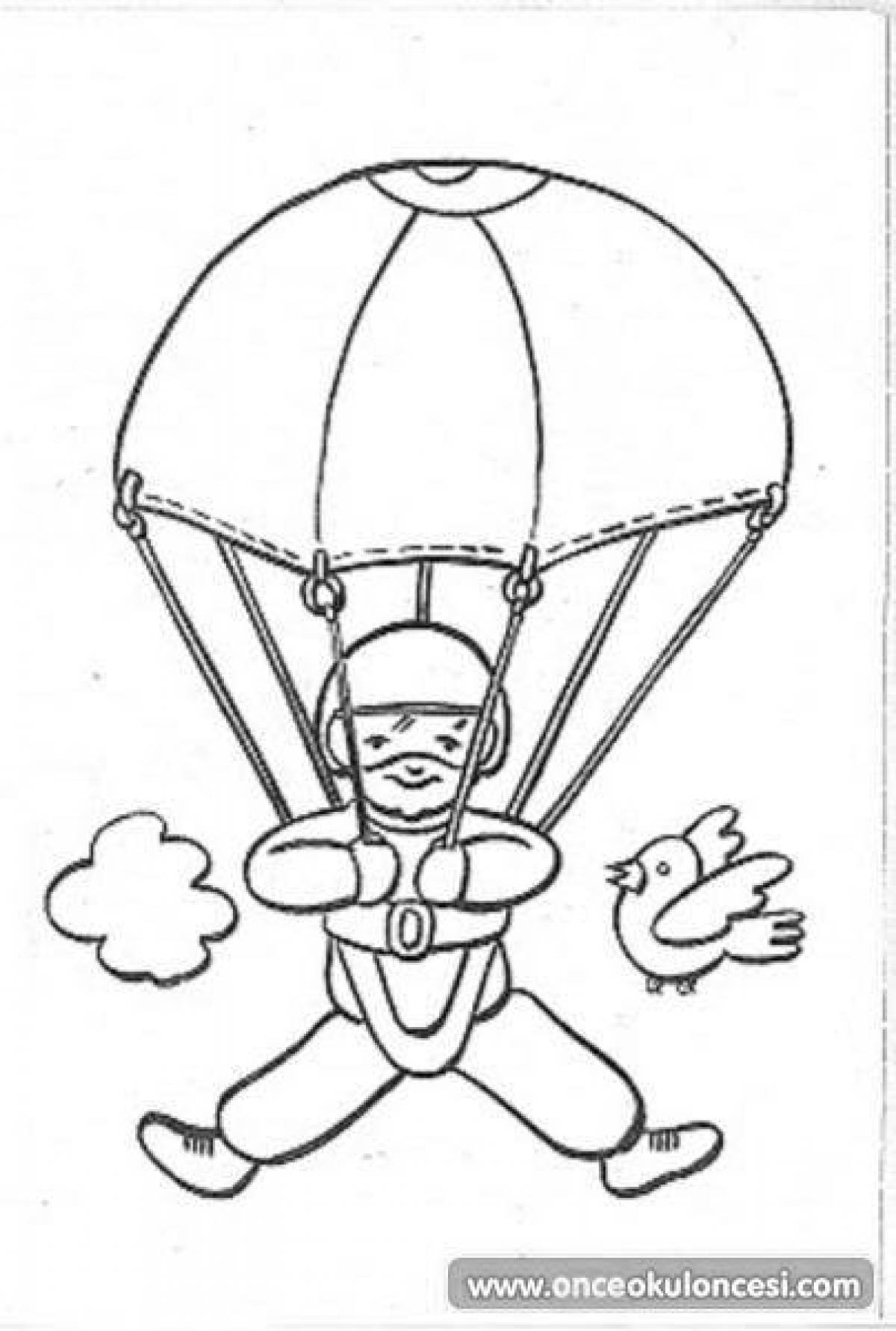 Great paratrooper coloring book