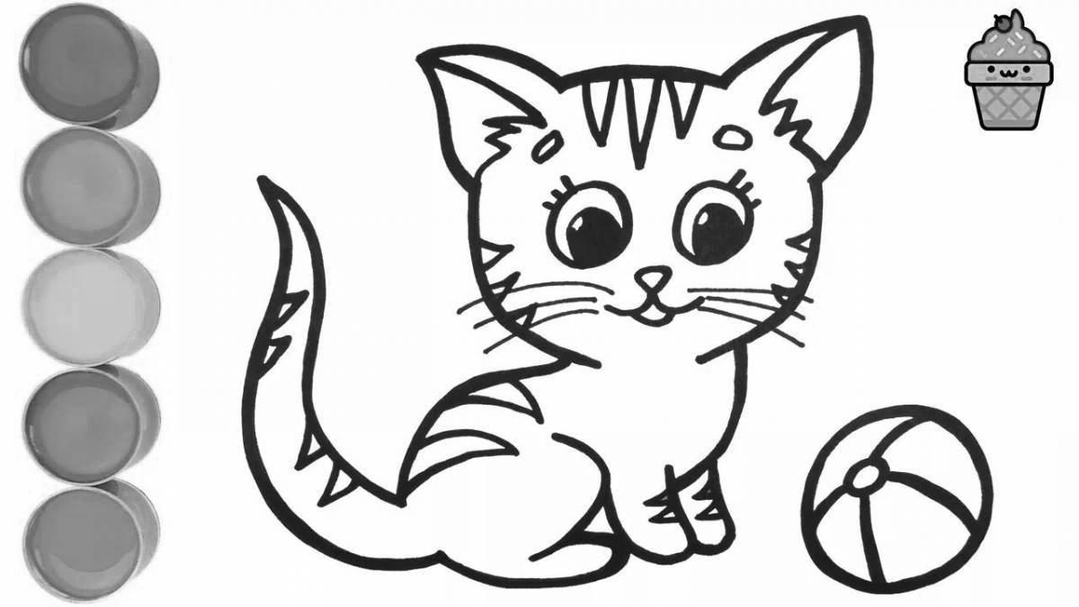 Colorful meow coloring page