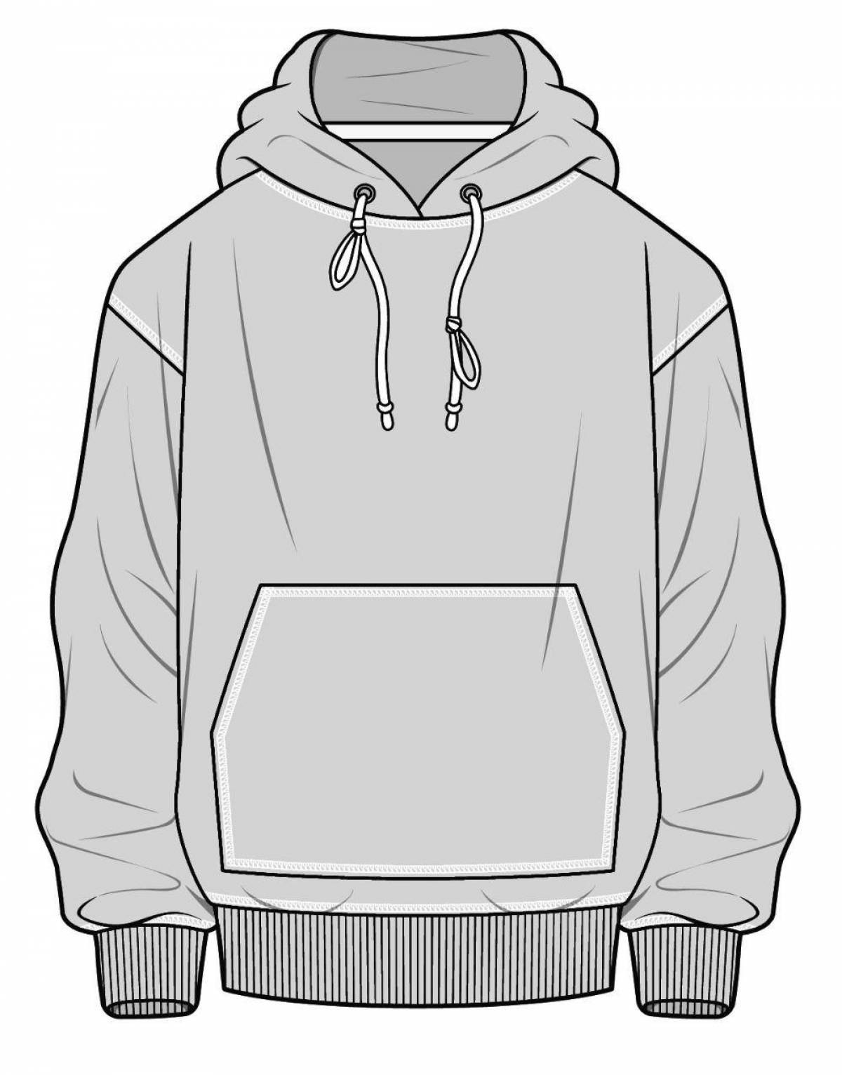 Colorful hoodie coloring page
