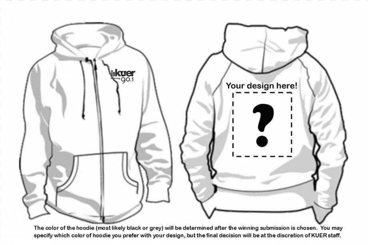 Animated hoodie coloring page