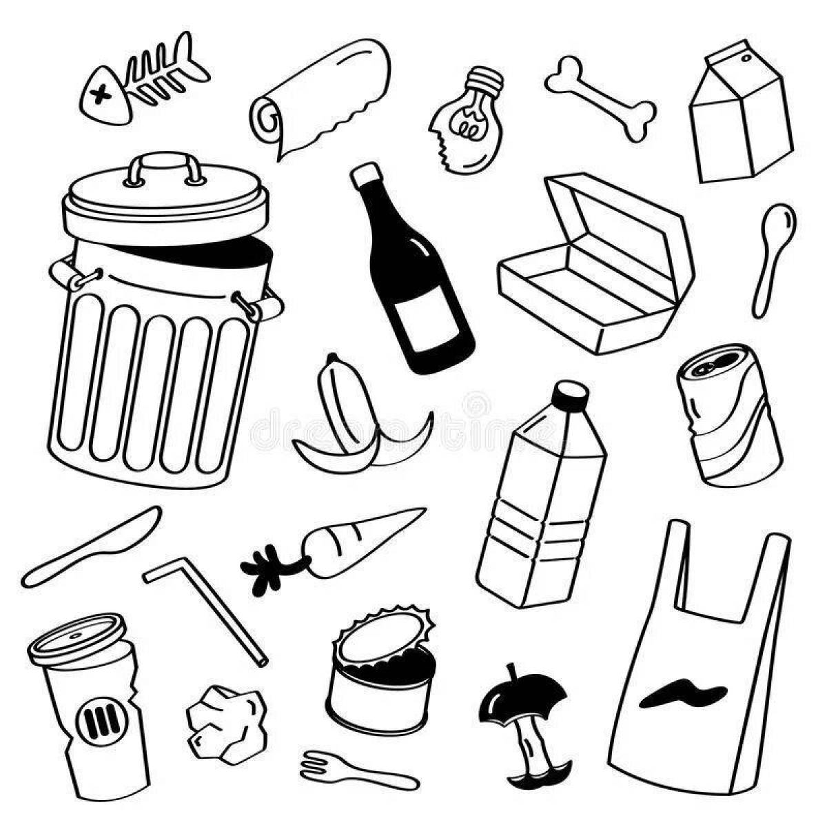 Amazing trash coloring page