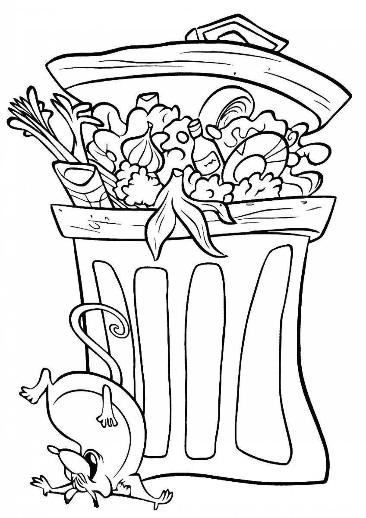 Glitter trash coloring page