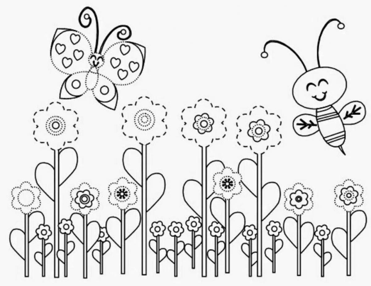 Blissful clearing coloring page