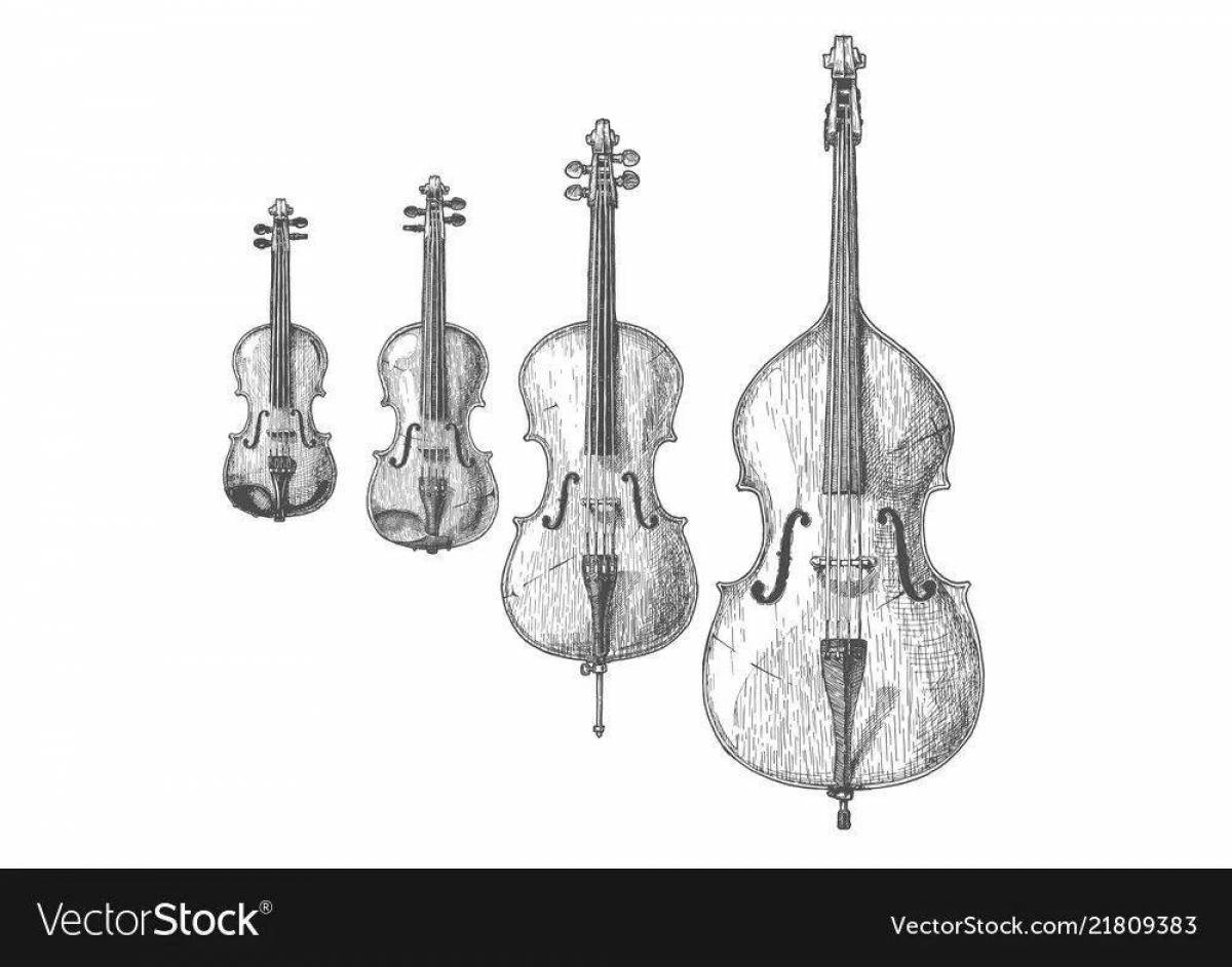 Виолончель струнные смычковые музыкальные инструменты рисунок