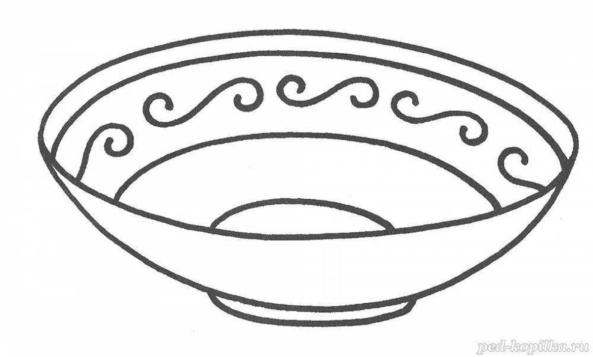Colour-filled bowl coloring page