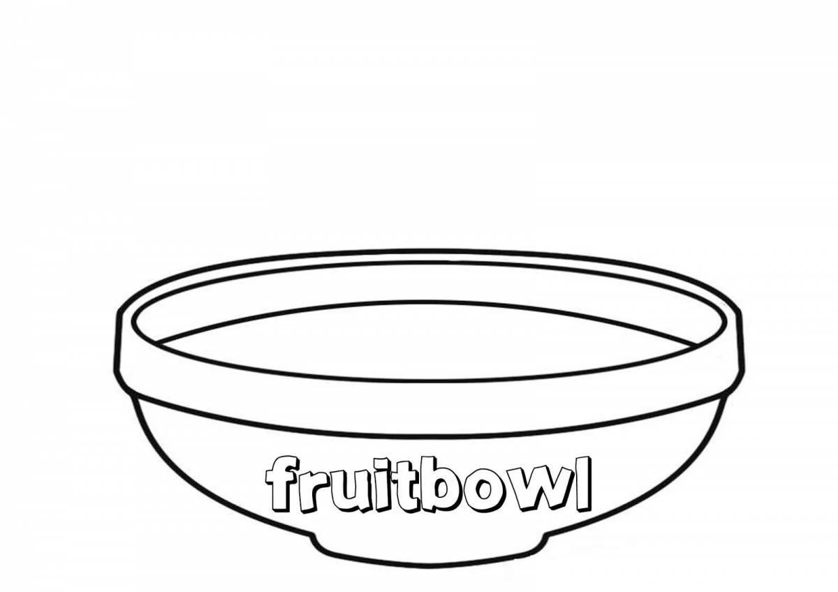Colored bowl coloring page