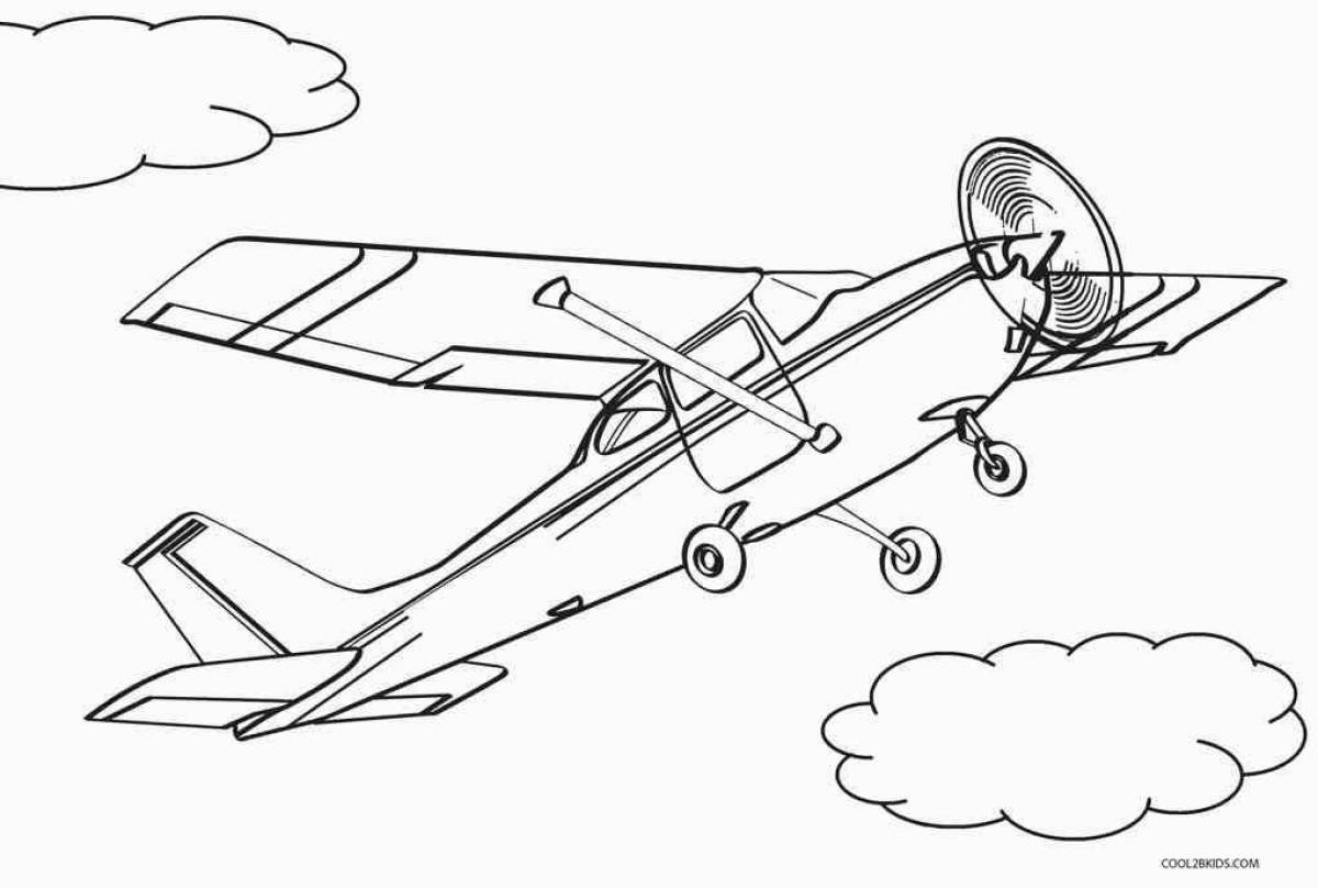 Cute plane coloring page