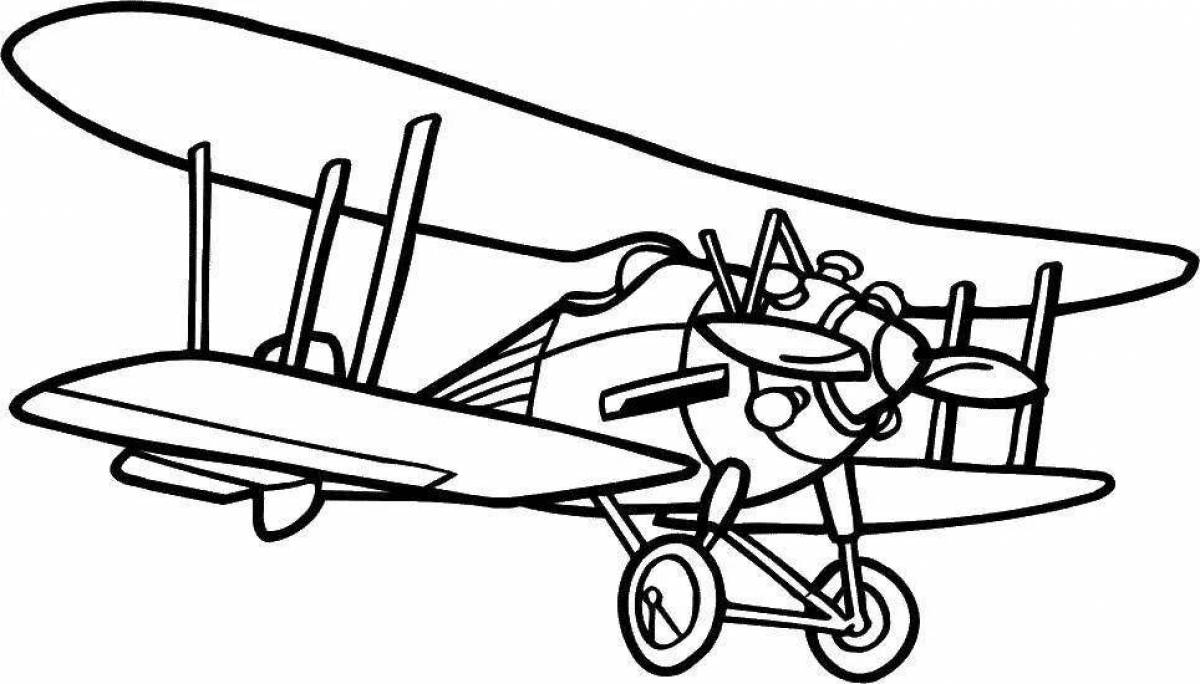 Adorable plane coloring page
