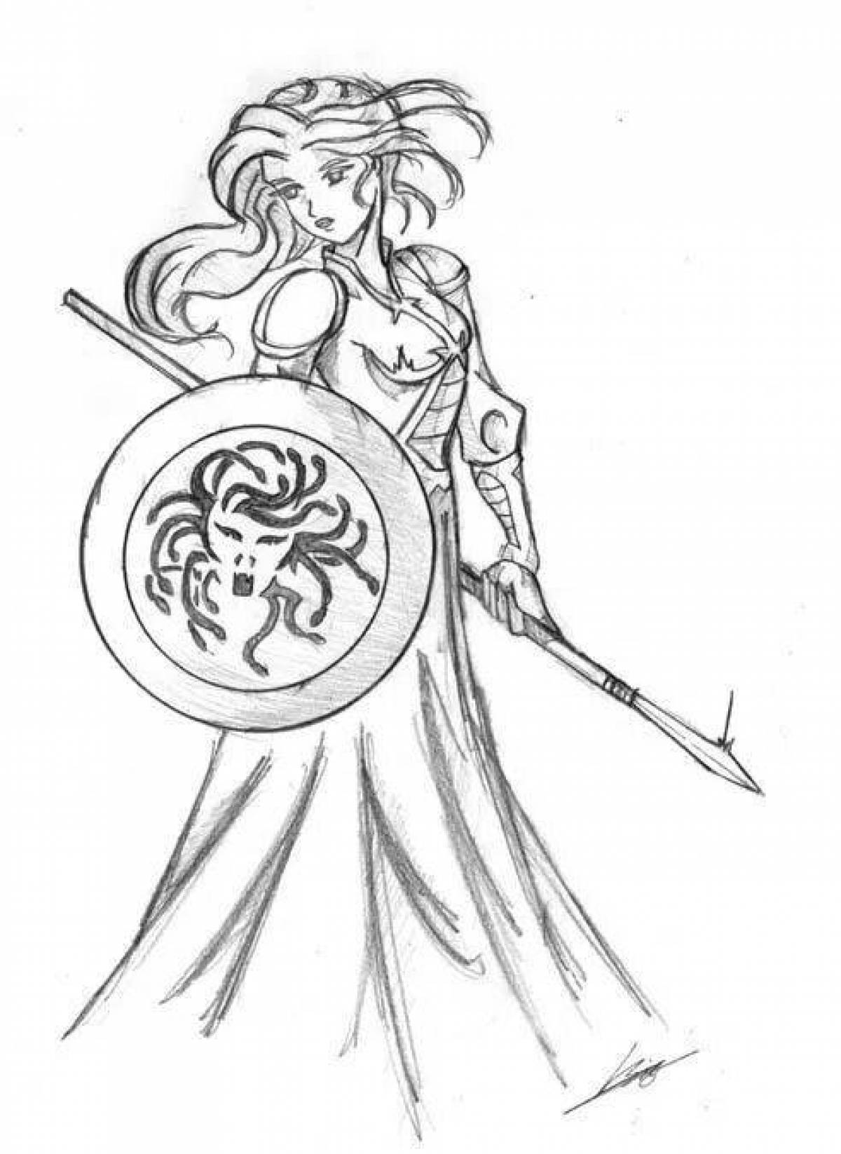 Glorious athena coloring page