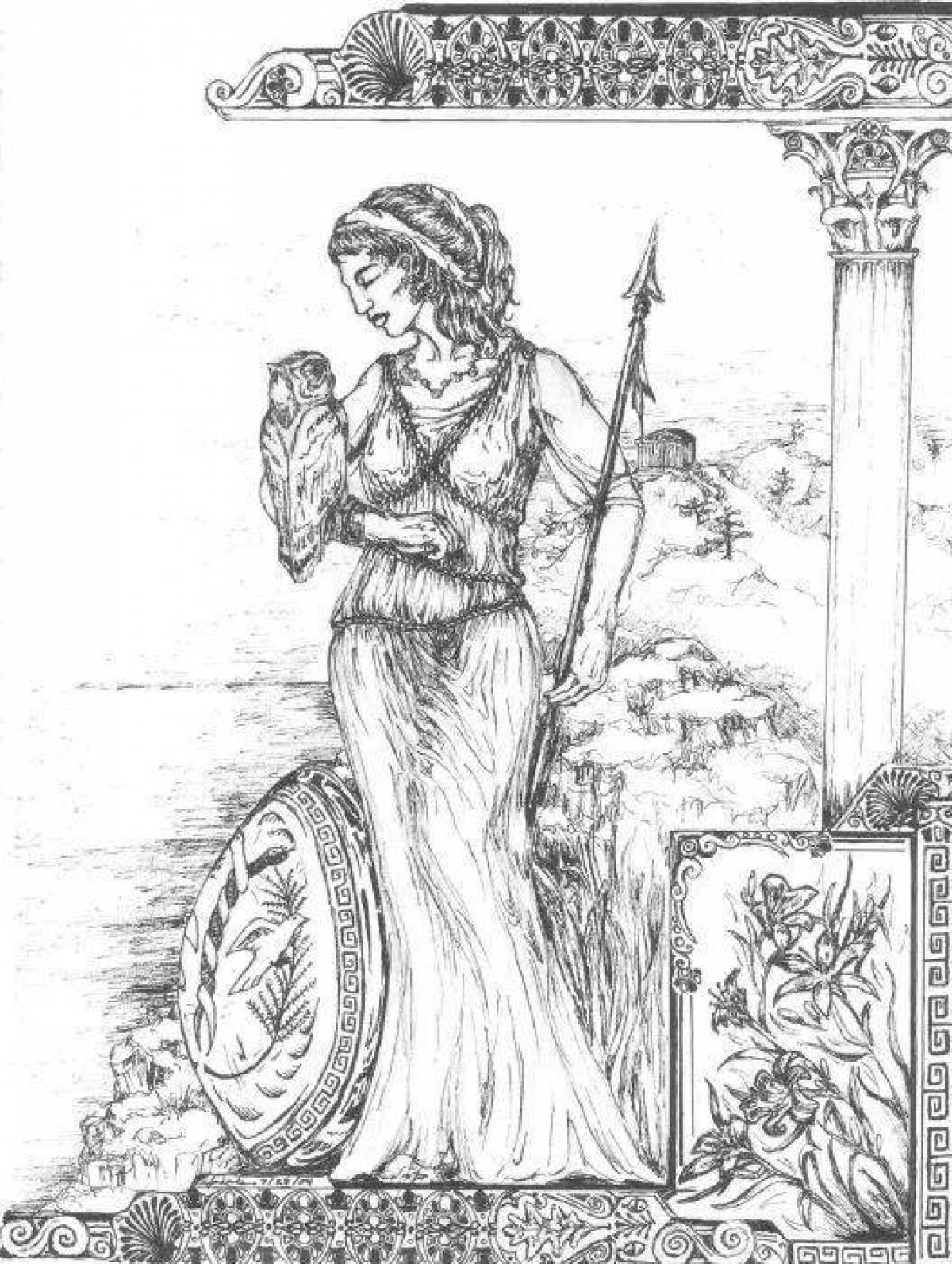 Amazing athena coloring page
