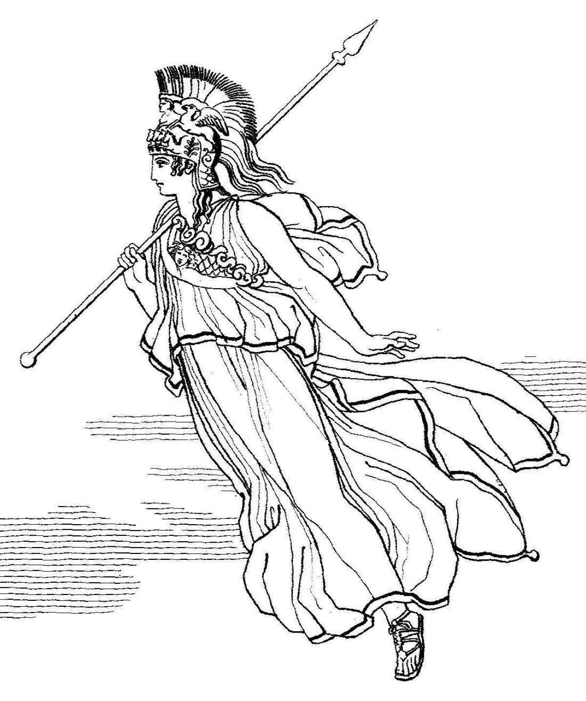 Perfect athena coloring page
