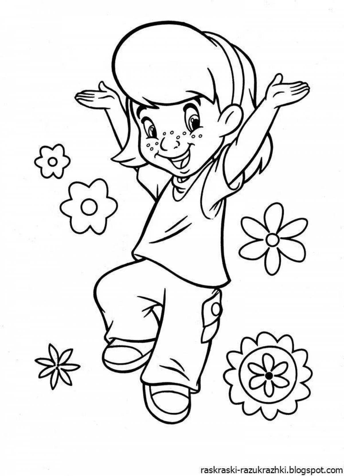 Glowing baby coloring page