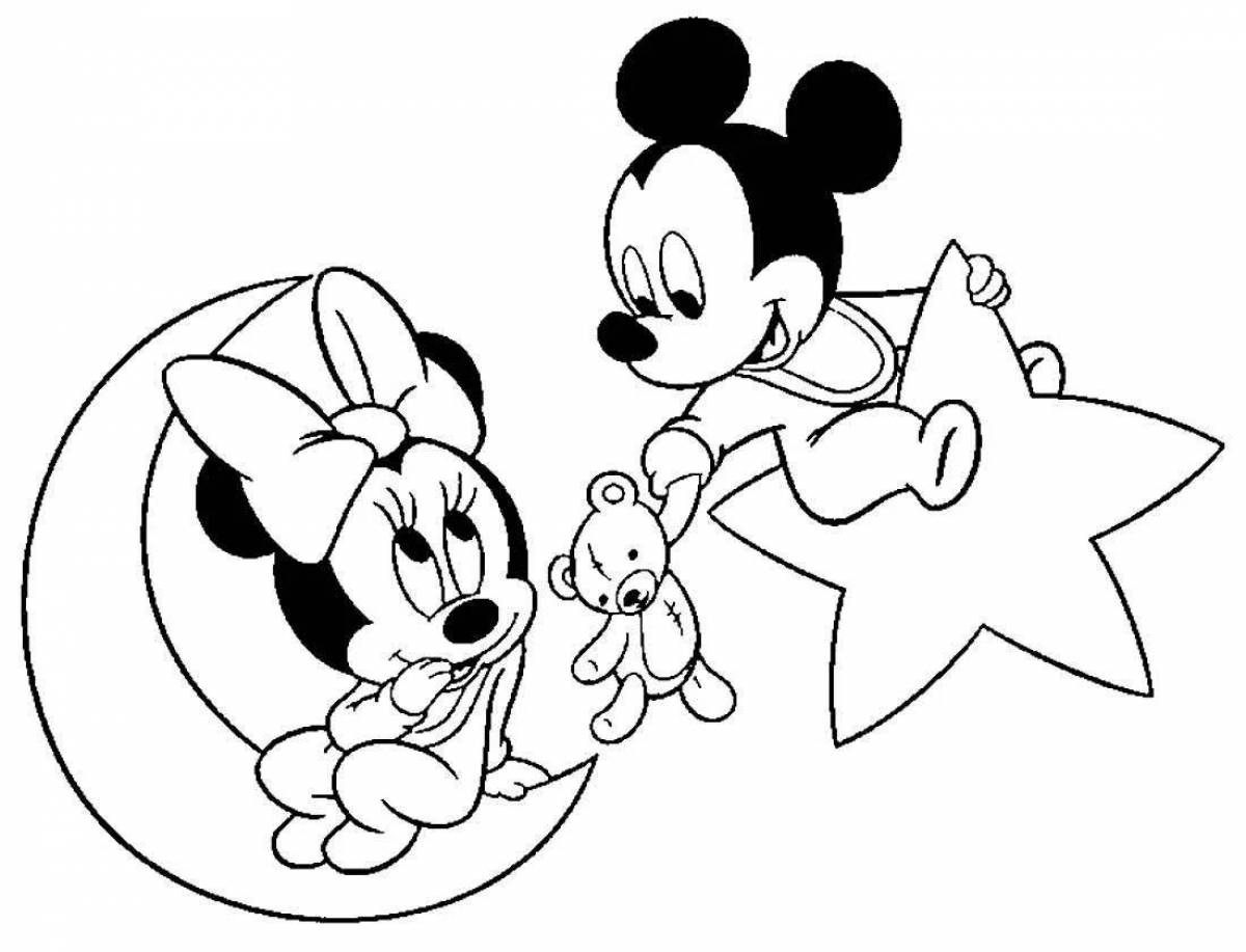 Delightful coloring cartoon mouse