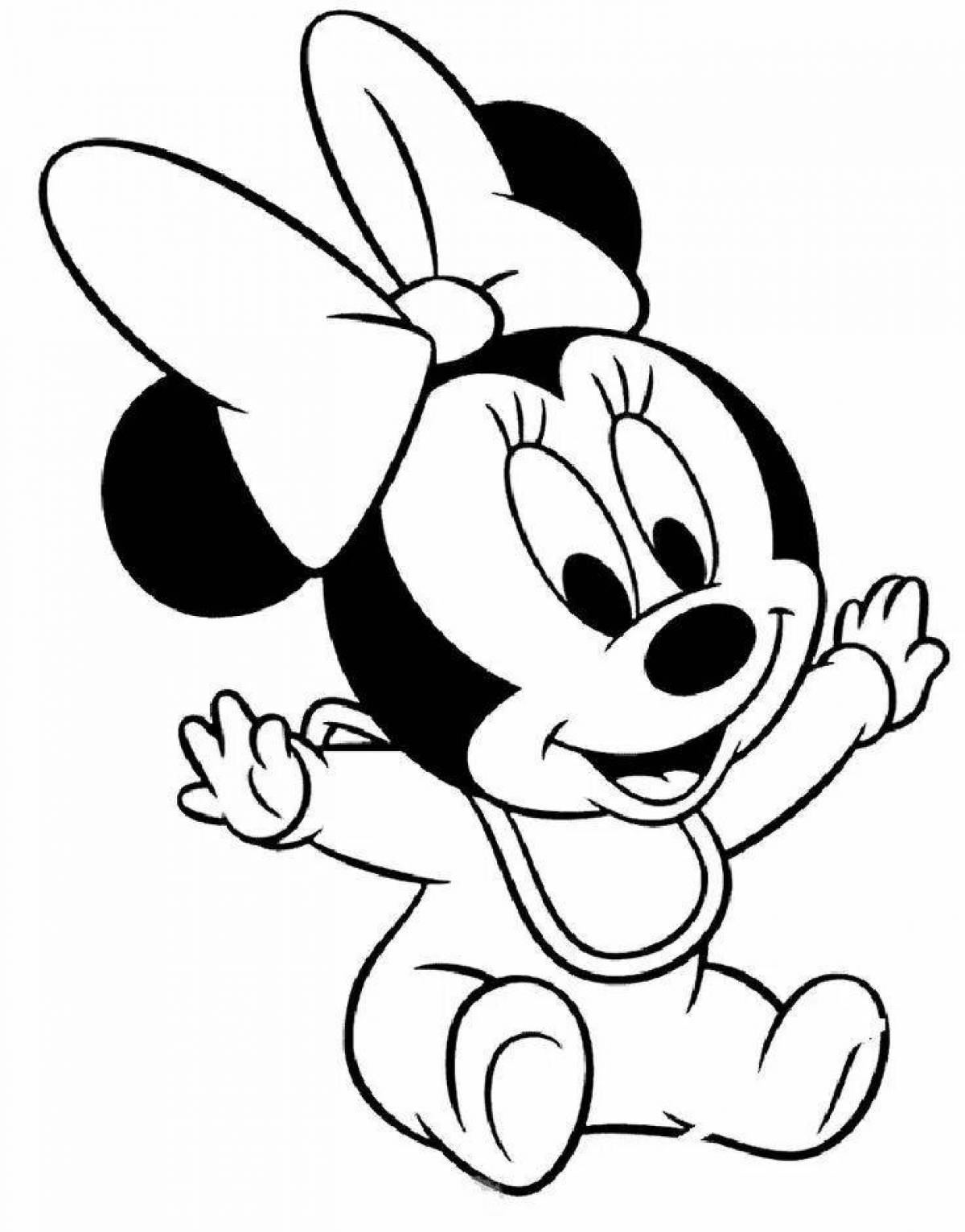 Expressive coloring cartoon mouse