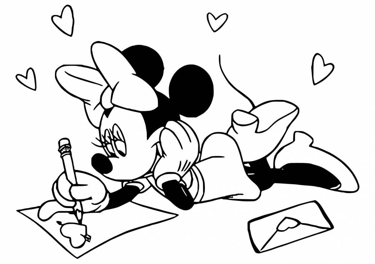Bright coloring cartoon mouse